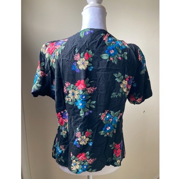 Vintage Norton McNaughton floral button up top size 8 - Picture 2 of 3